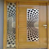 Wooden Safety Grill Door, Brown, exterior position