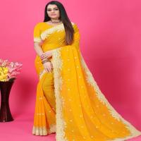 Yellow Chiffon Saree