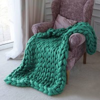 Thick Wool Blanket Huge throw yarn Super bulky Images