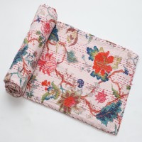Multi-purpose and embroidery vintage kantha blanket Images