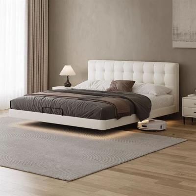 Wooden Fabric Cushion Bed, Finish Type, White colour Images