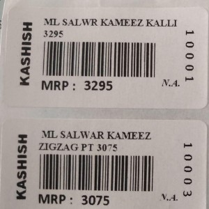 250 GSM Premium Barcode Tags, Non-tearable, moisture
