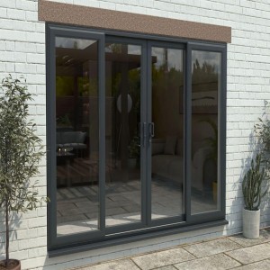 Anthracite Upvc Sliding Doors, Triple glazing comfortably