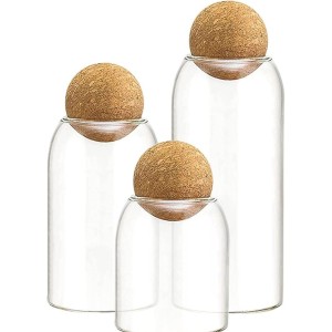 Ball Cork Glass Jar Lid, Wood material, 12l x 12w x 12h