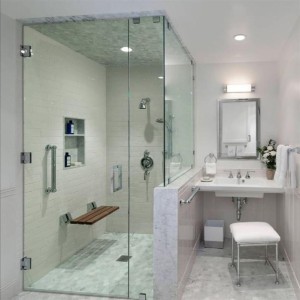 Bathroom Divider Glass, Solid pattern, Modern style