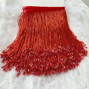 Beaded Red Fringes