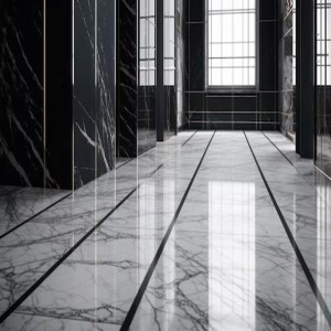 black and white marble tiles, classic color,  style
