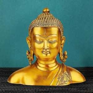 Brass Buddha Idol Bust
