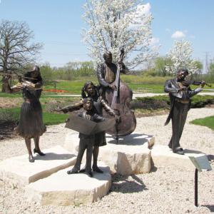 Bronze Musician Statue