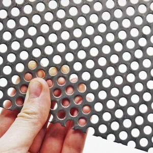 Brushed SS Perforated Sheet, Visible grains finish