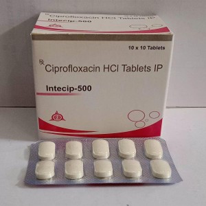Ciprofloxacin 500 mg Antibiotic Tablet, fluoroquinolone