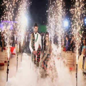 cold fire entry, sparkling effect, smoke, parties