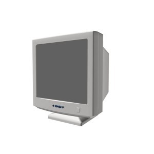 Computer Crt Monitor 3d Model, Non overlapping uvs