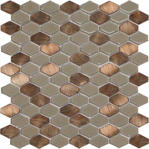 Copper Hexagon Glass Mosaic Tile, best pattern