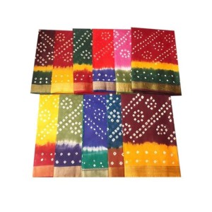 Cotton Bandhani Saree