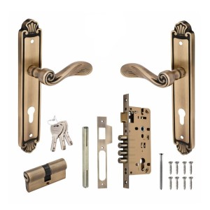 Designer Knob Lock Set, Satin steel surface finish