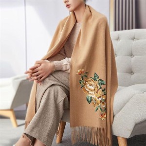 Embroidered Wool Scarf