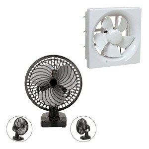 Exhaust Table Fan, Red metal small ac dc feature
