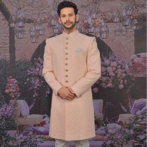 Festive Peach Sherwani