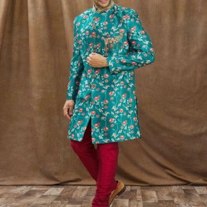 Floral Printed Sherwani