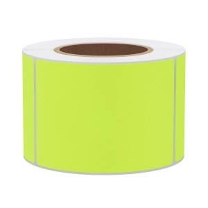 Fluorescent Barcode Label Roll, Neon yellow color