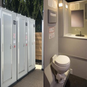 Flushable Portable Restrooms, holding tank, floor space