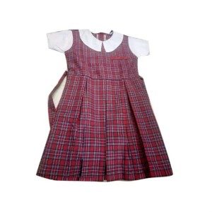 Girls Frock School Uniform, Polyester, multi color