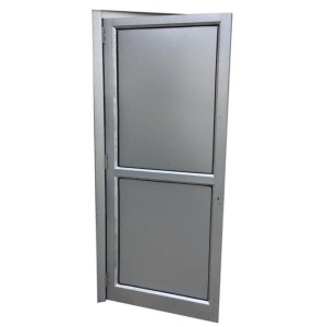 Glossy Aluminium Bathroom Door, Matte silver color