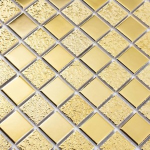 gold mosaic wall tiles, Luxurious metallic gold sheen