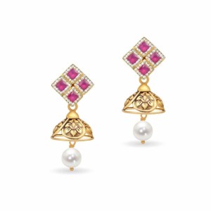 Gold Moti Earrings