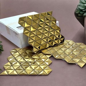 Gold Steel mosaic tiles, smooth types