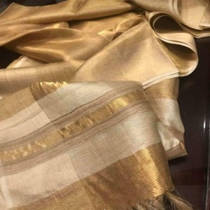 Golden Tissue Tussar Silk