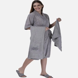 Gray Cotton Bath Robe