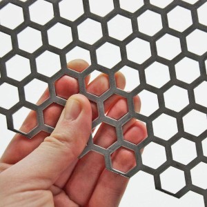 Hexagonal SS Perforated Sheet, Matte, satin finish