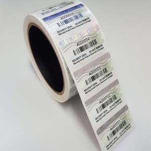 Hologram Barcode Labels, Permanent adhesive type