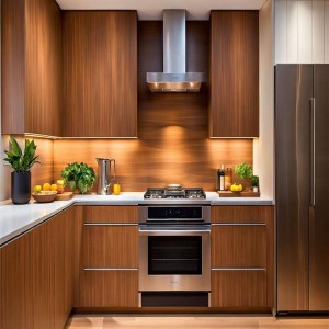 Horizontal Wood Kitchen Cabinets, Spacious look