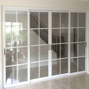 Internal Aluminium Partition Doors, White, black hinges