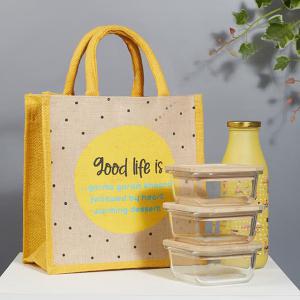 Jute Printed Lunch Bag