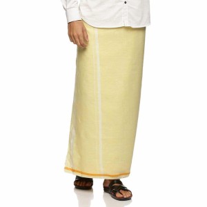 Linen White Golden Dhoti