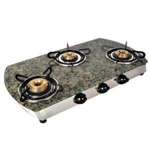 Marble Gas Stove Three Burner, Elegant finish design
