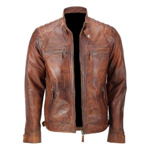 Mens Distressed Leather Jacket