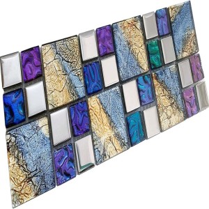 multi colored mosaic wall tiles, Vibrant mixed color palette