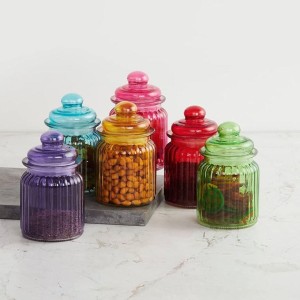 Multicolour Corsica Glass Lid Jar, 8l x 8w x 13h