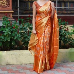 Orange Banarasi Sarees
