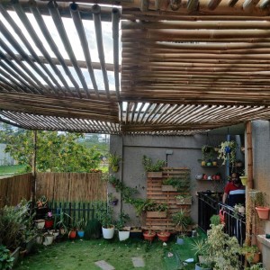 Pergola Bamboo Roof, Naturally resistant, aluminum