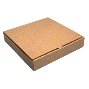 Pizza Box Plain Brown, Natural kraft, die-cut design