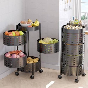 Portable Kitchen Trolley, Stainless steel four layer