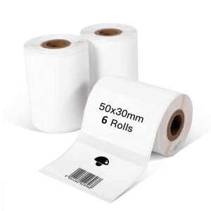 Portable Thermal Label Roll, Glossy, white color
