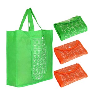 Printed Non Woven Folding Bags, One small pocket