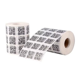 QR Barcode Roll, Strong adhesive backing type